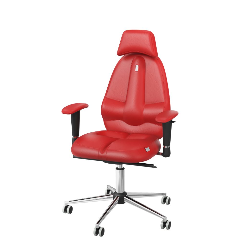 Ergonomiczny fotel Kulik System Classic Red 0205 Eko-skóra