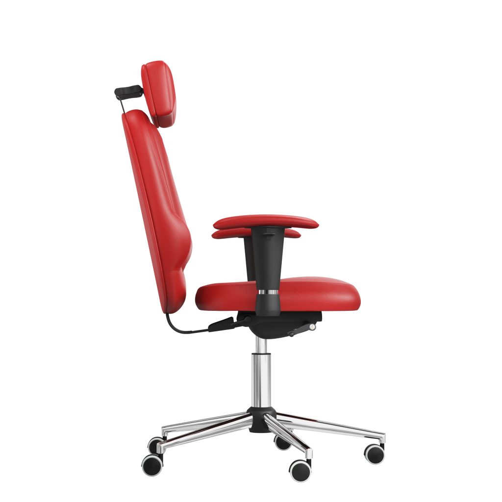 Ergonomiczny fotel Kulik System Classic Red 0205 Eko-skóra