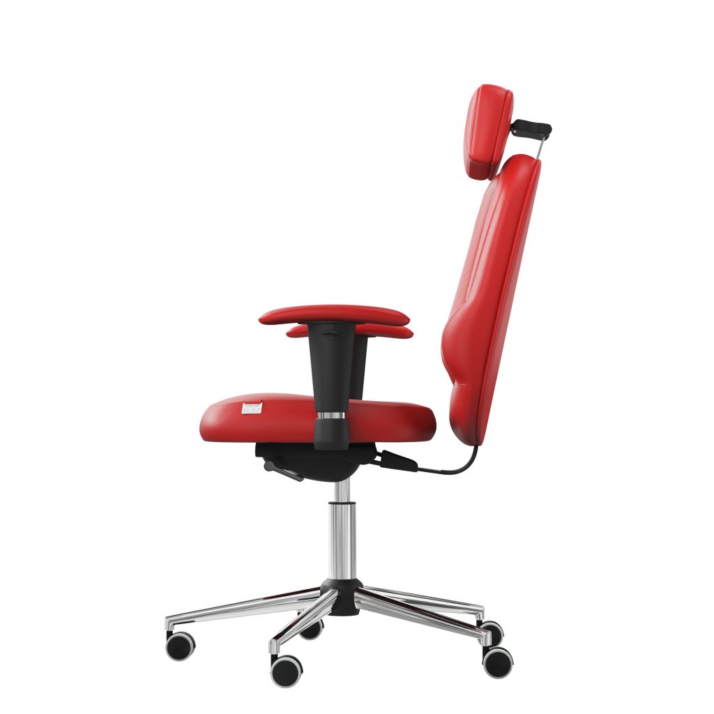 Ergonomiczny fotel Kulik System Classic Red 0205 Eko-skóra