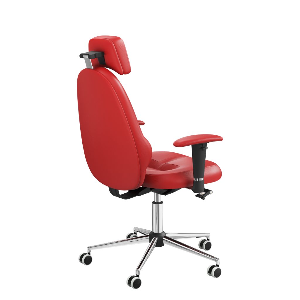 Ergonomiczny fotel Kulik System Classic Red 0205 Eko-skóra