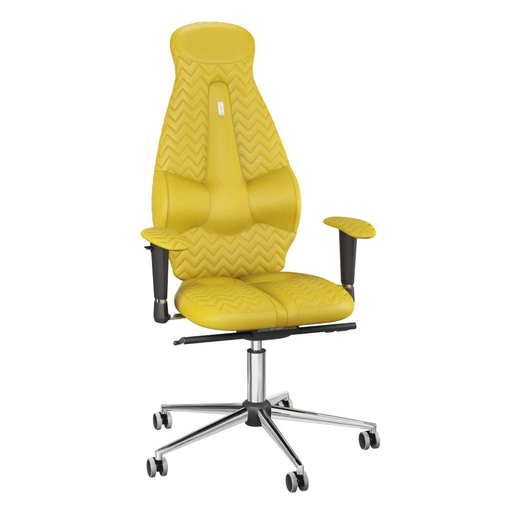 Ergonomiczny fotel Kulik System Galaxy Yellow 0211 Eko-skóra