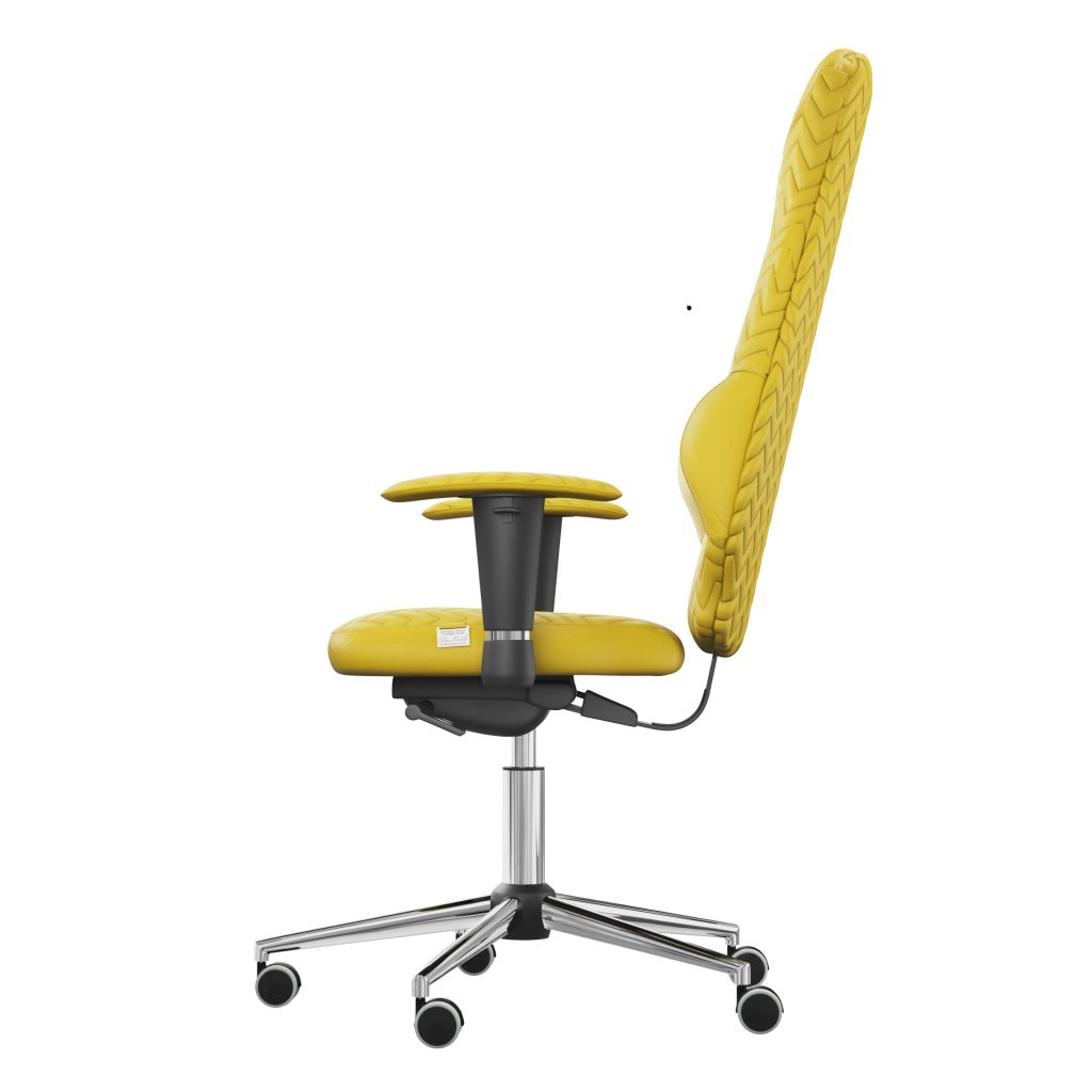 Ergonomiczny fotel Kulik System Galaxy Yellow 0211 Eko-skóra