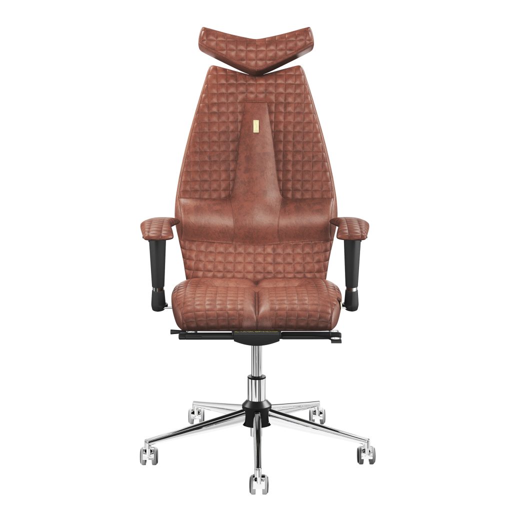 Ergonomiczny fotel Kulik System Jet Brown 0214 Eko-skóra