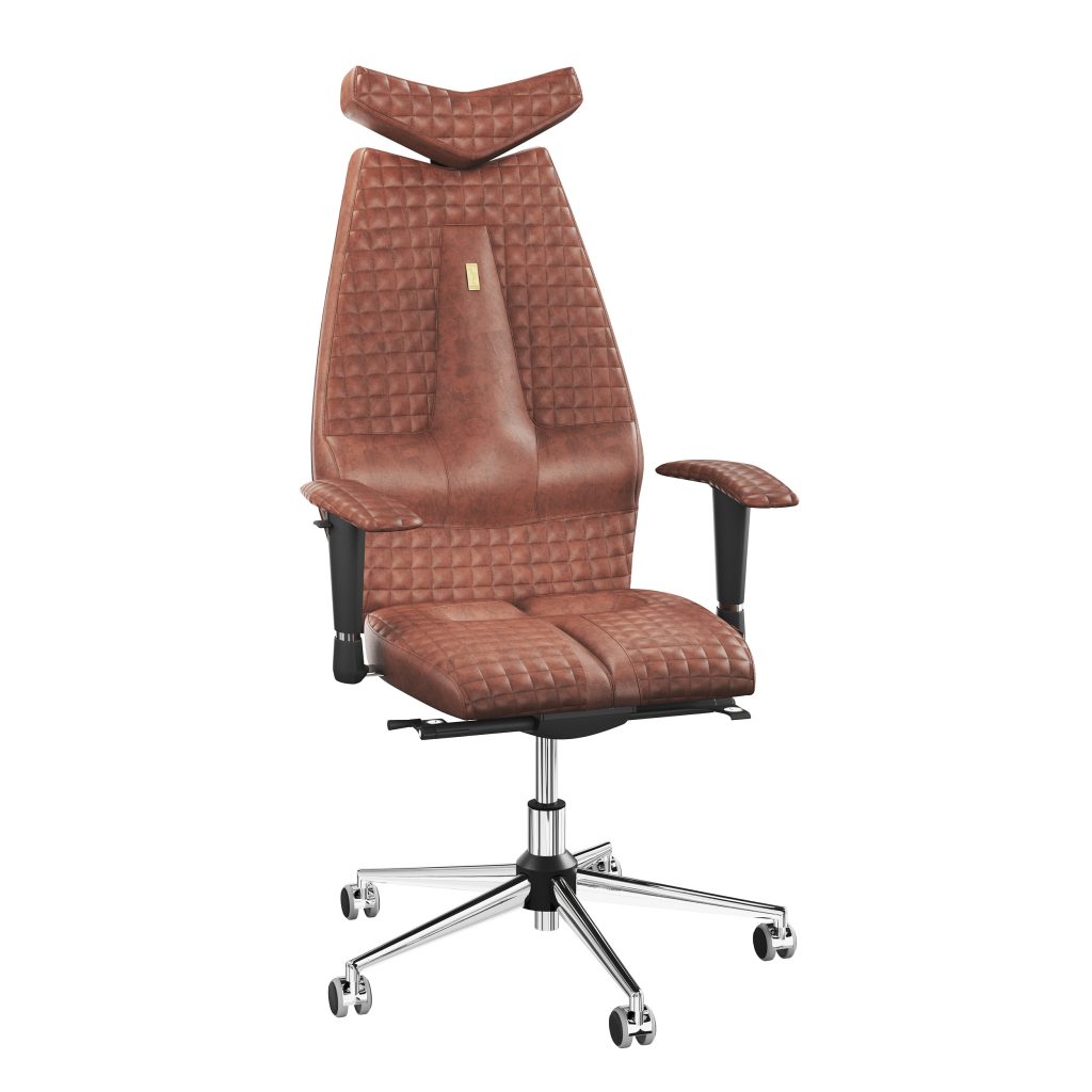 Ergonomiczny fotel Kulik System Jet Brown 0214 Eko-skóra