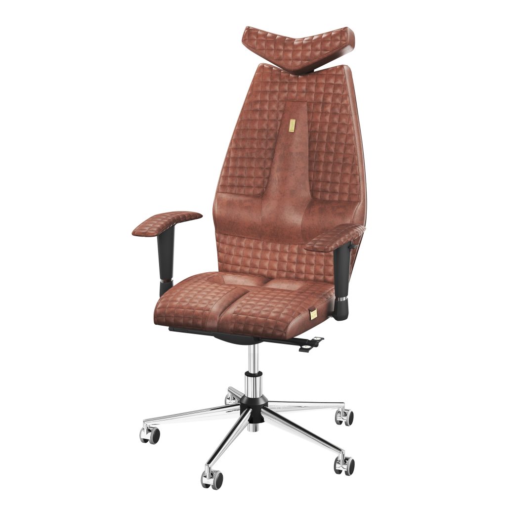 Ergonomiczny fotel Kulik System Jet Brown 0214 Eko-skóra