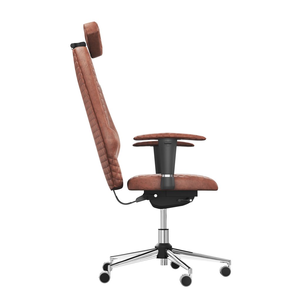 Ergonomiczny fotel Kulik System Jet Brown 0214 Eko-skóra