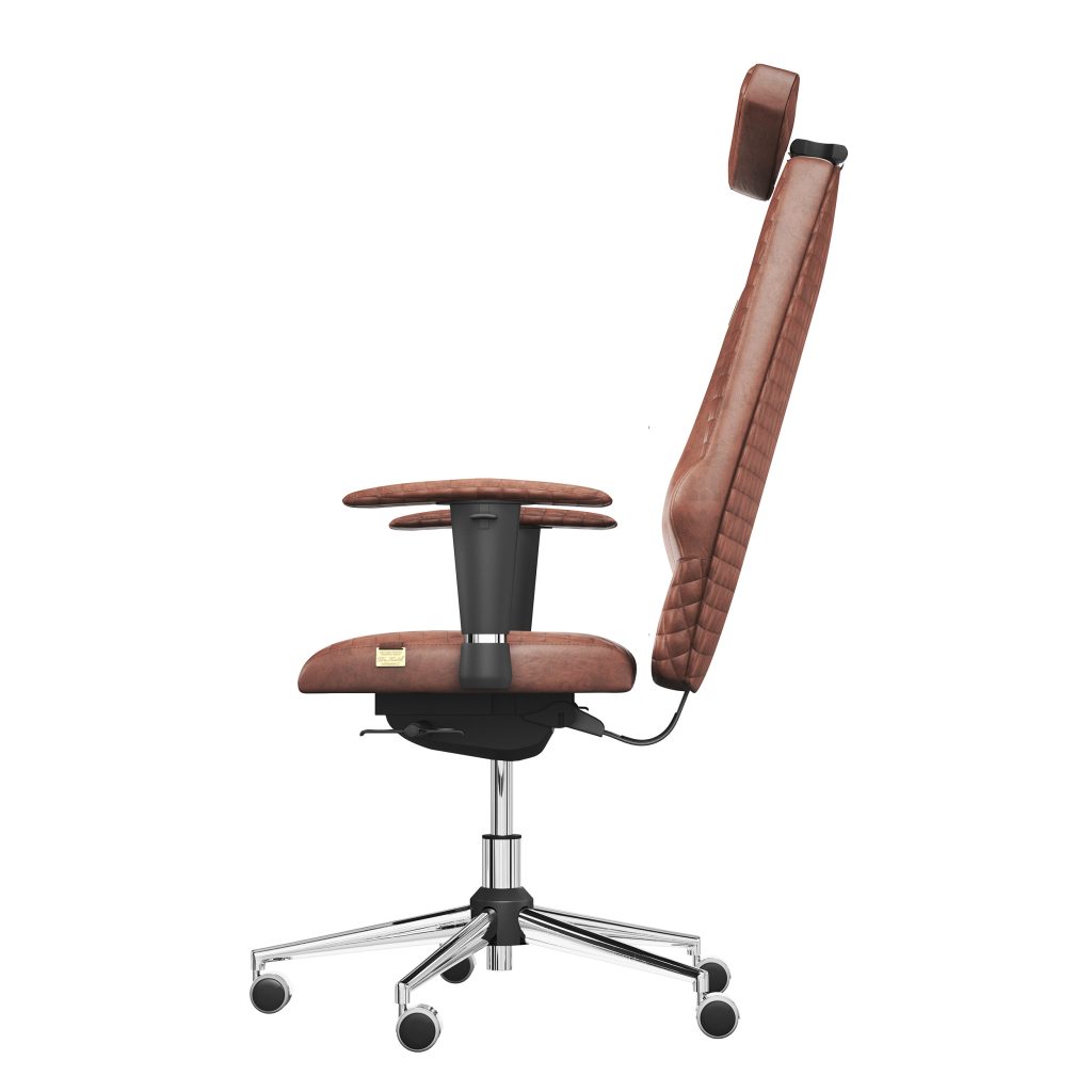 Ergonomiczny fotel Kulik System Jet Brown 0214 Eko-skóra