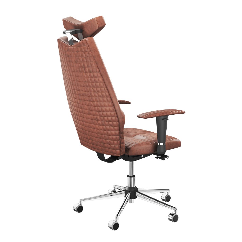 Ergonomiczny fotel Kulik System Jet Brown 0214 Eko-skóra