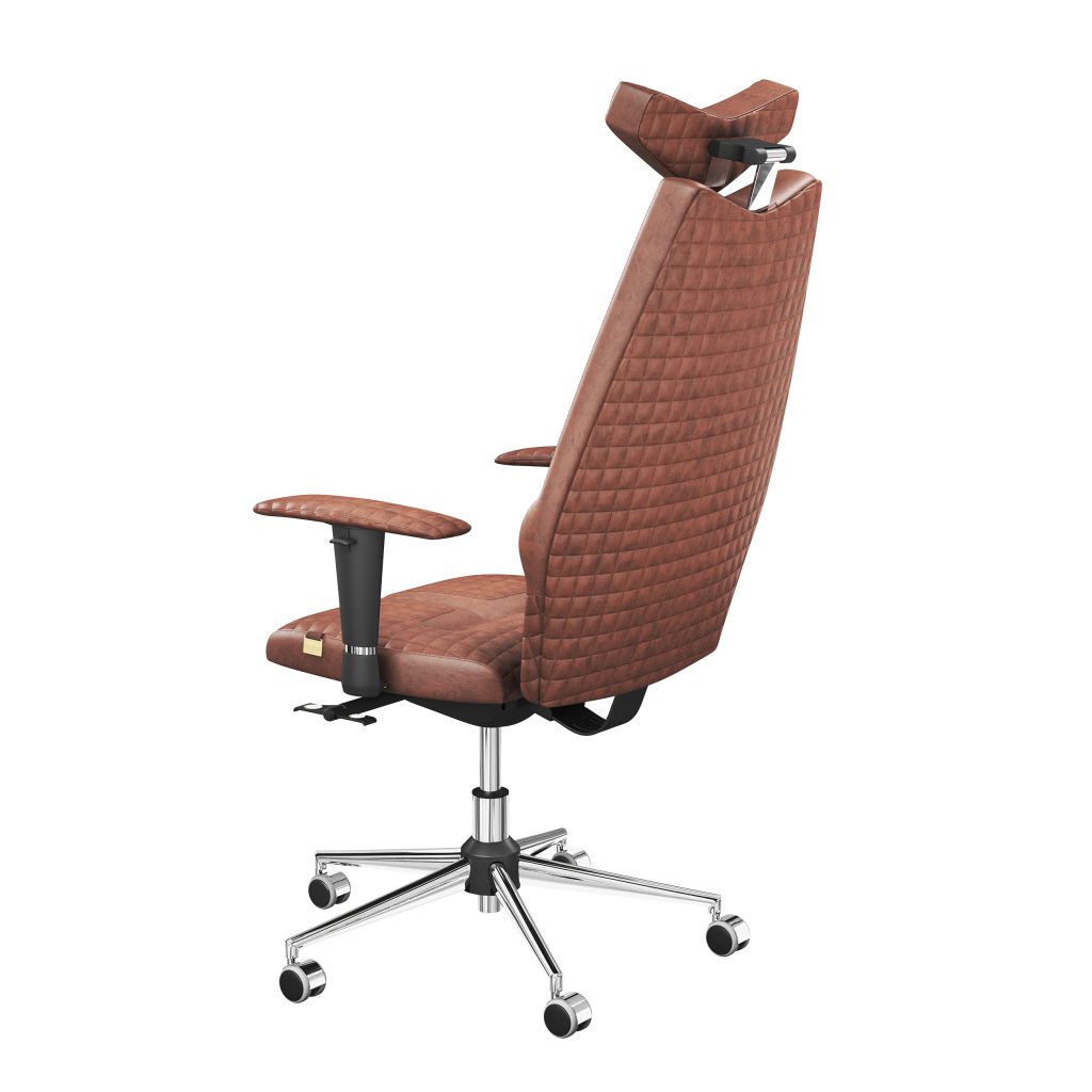 Ergonomiczny fotel Kulik System Jet Brown 0214 Eko-skóra