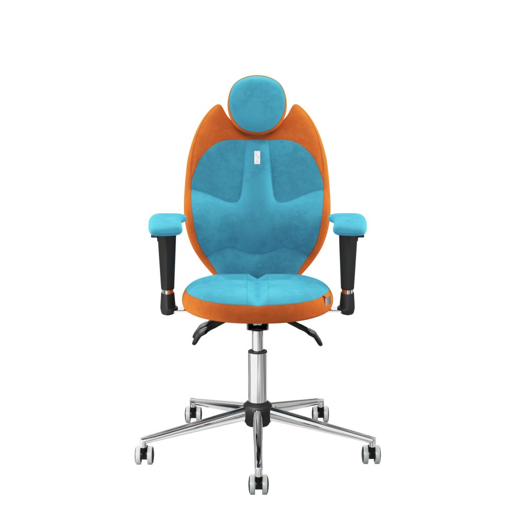 Ergonomiczny fotel Kulik System Trio Carrot 0309 | Turquoise 0305 Tkanina Antara