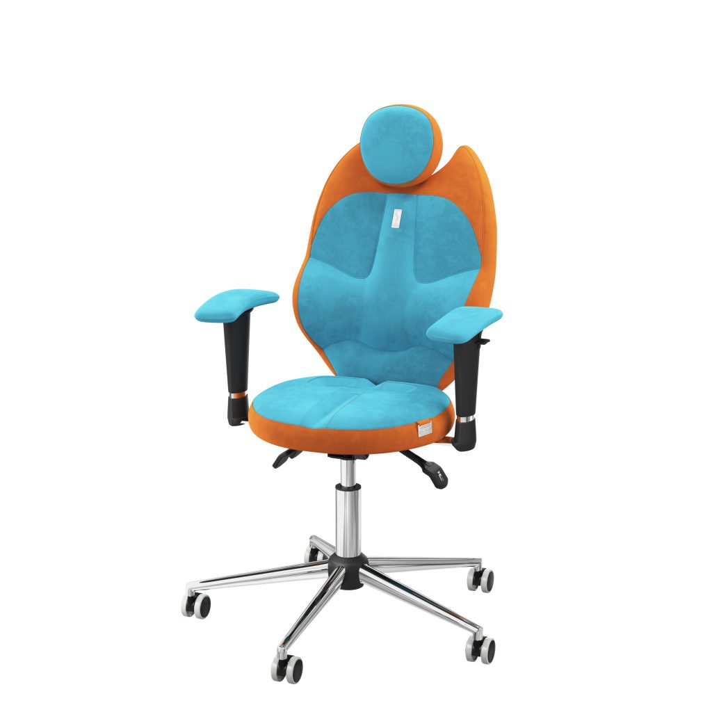 Ergonomiczny fotel Kulik System Trio Carrot 0309 | Turquoise 0305 Tkanina Antara