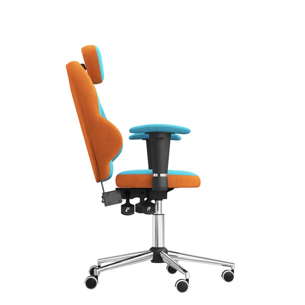 Ergonomiczny fotel Kulik System Trio Carrot 0309 | Turquoise 0305 Tkanina Antara