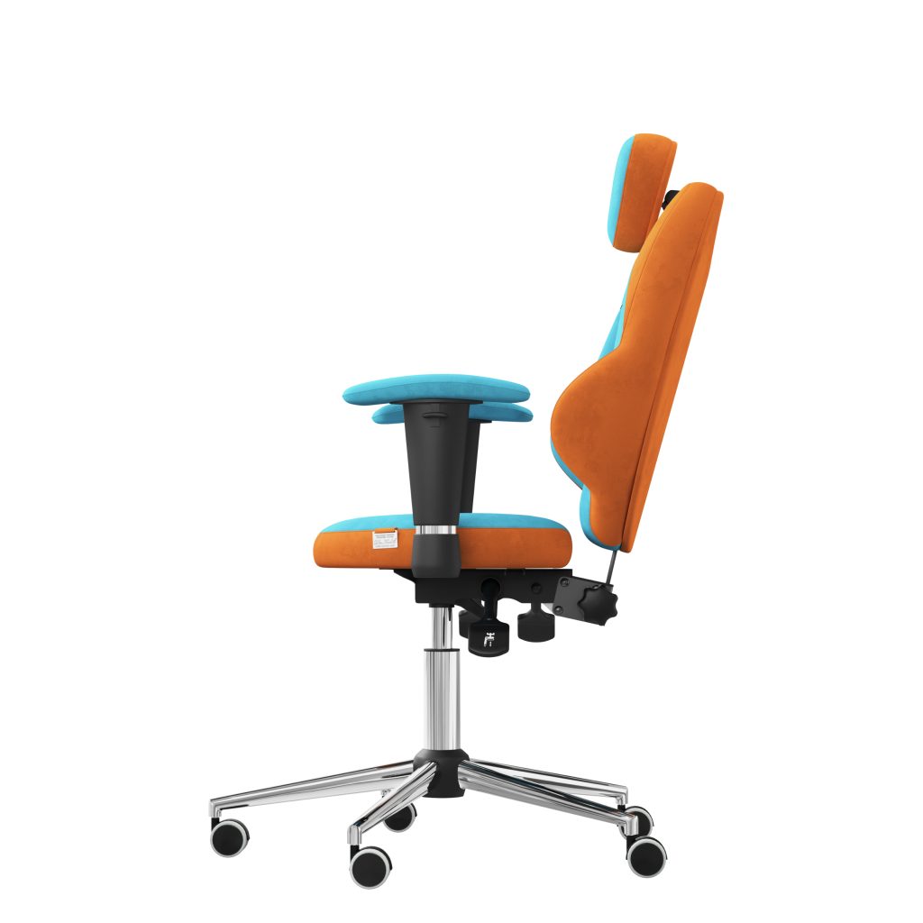 Ergonomiczny fotel Kulik System Trio Carrot 0309 | Turquoise 0305 Tkanina Antara