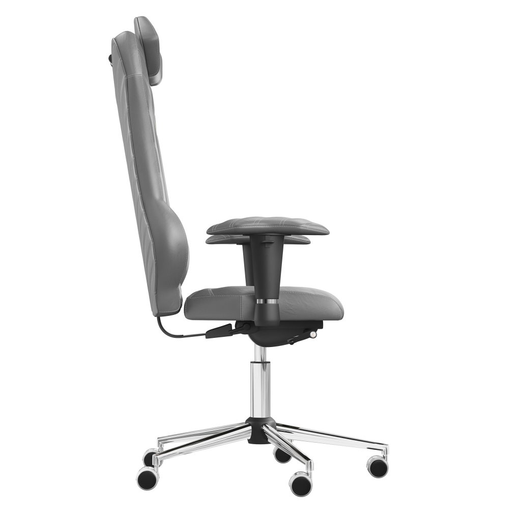Ergonomiczny fotel Kulik System Monarch Grey 0206 Eko-skóra